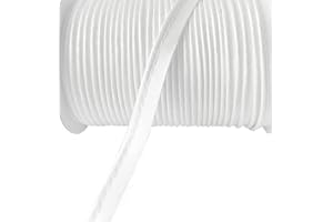 KYEZI DESIGN AND CRAFT 1/8 inch 3mm Cord-Edge Piping Satin Trim, Lip Cord Piping by The Yard, Trim for Clothing Pillows, Lamps, Draperies (White, 30 Yards)