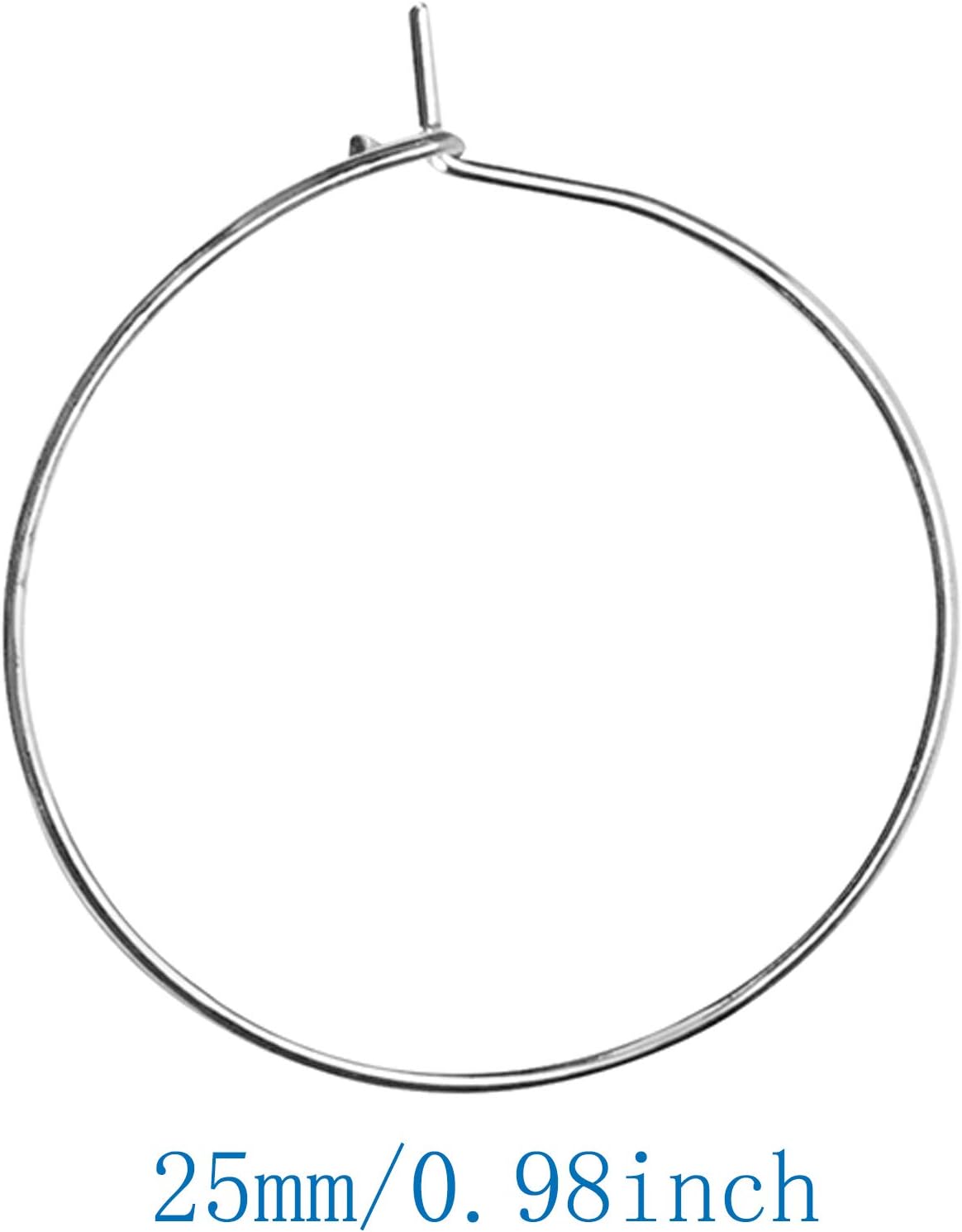 TOAOB 100pcs Wine Glass Charm Rings 25mm Silver Earring Beading Hoop for DIY Jewellery Wine Glass Markers - Image 3