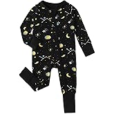 Cabahata Baby Footless Pajamas with Mittens and Feet Cuffs Viscose of Bamboo Cartoon Infant Boys Girls Zipper Pjs Romper
