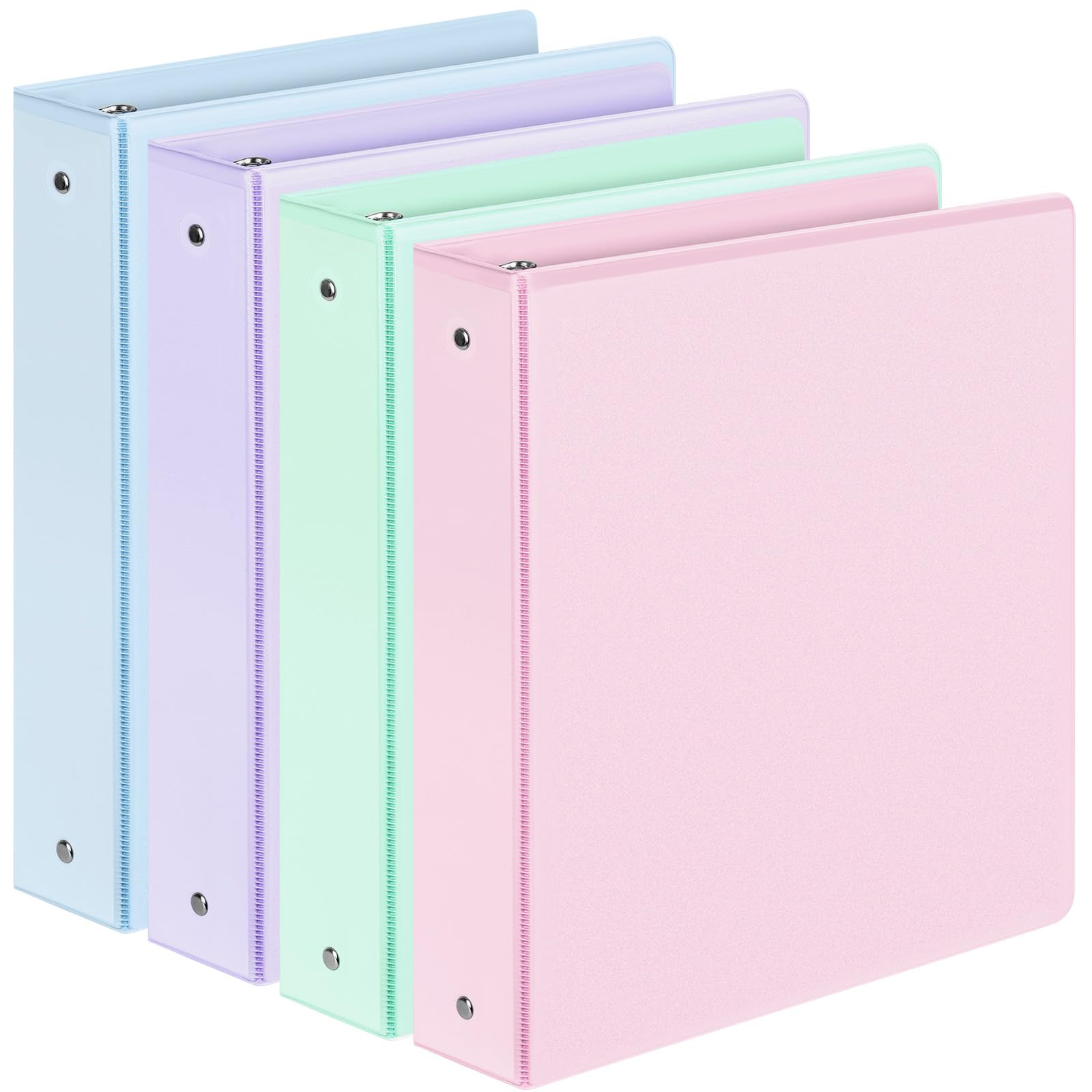 Photo 1 of 4 Pack Extra Durable 3 Ring Binders 1.5 Inch, Sooez 1.5” Three Ring Binder, Eco-Friendly & PVC Free, Customizable Clear View Cover for Letter Size 8.5 x 11'' Paper, School Office Supplies for Girl