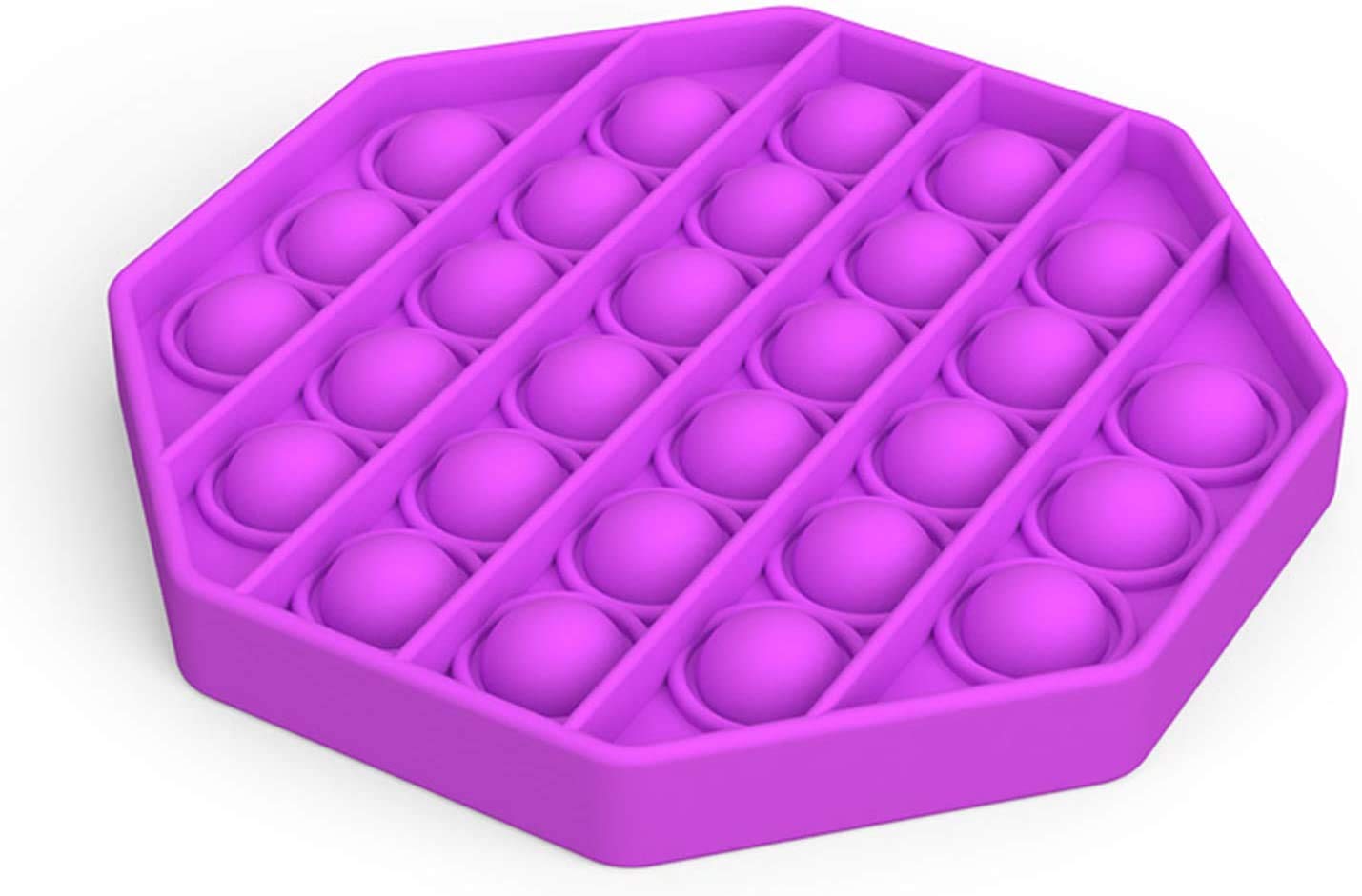 Push Pops Bubble Fidget Sensory Toys pop its Funny Relief Stress Desktop Game Soft Squeeze Toy Logical Reasoning Training Toys for Adults Children (Octagon Purple)