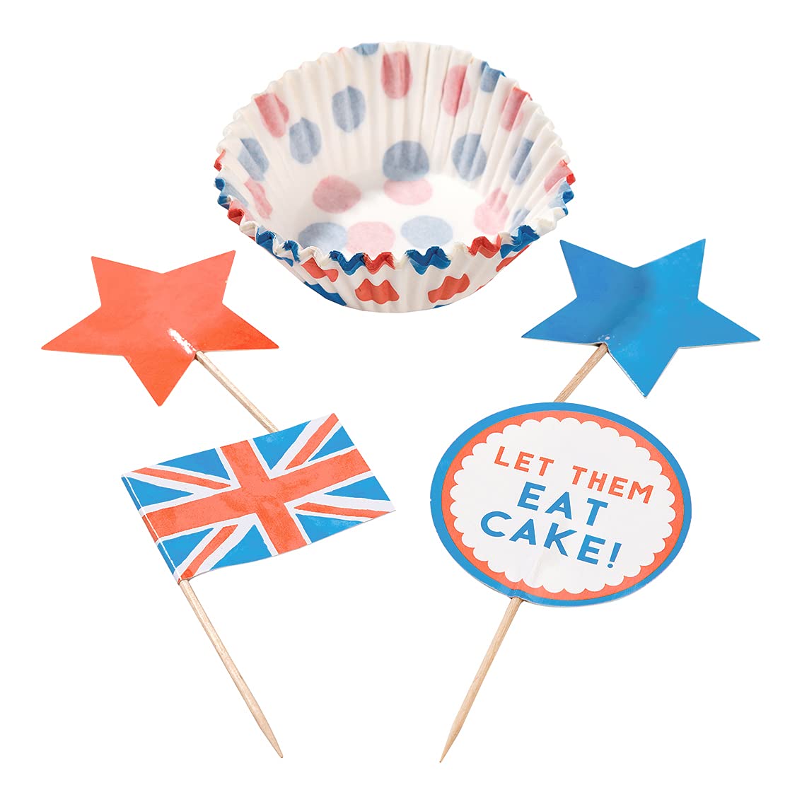 Talking Tables Themed Set Celebrate VE Day Each Pack Includes Cases & 30 Toppers, British Cupcake KIT