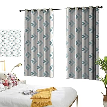 Amazon Com Warm Family Turquoise Curtains Abstract Arrows Pattern