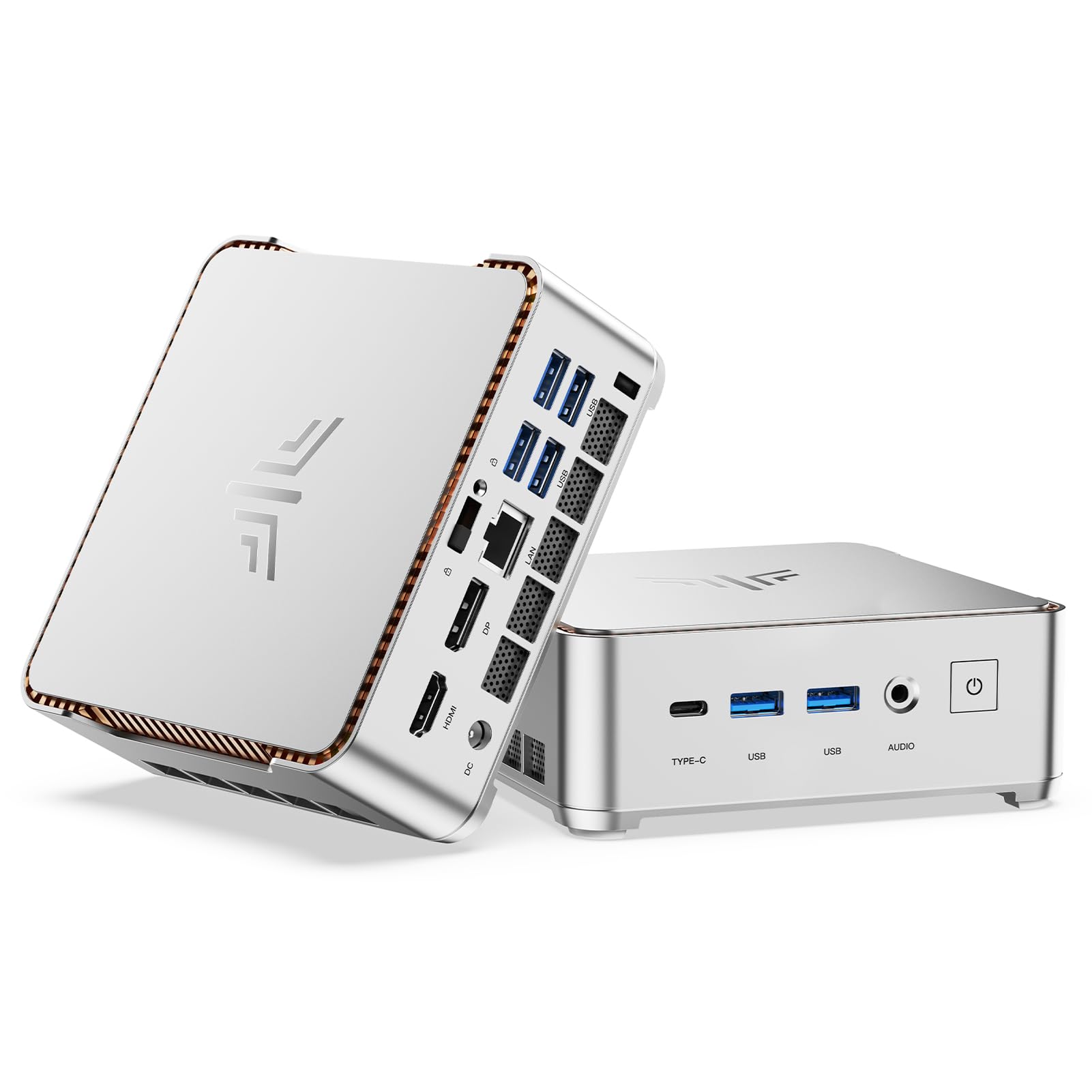 NiPoGi Hyper H2 Mini PC Ιntel Core i5-14450HX(Stärker als i7-12650H/1185G7, 3-Jahren-Garantie), 16 GB DDR4 512 GB M.2 NVMe SSD Mini Desktop Computer W-11 Pro für Büro/Schule/Heim, 4K Triple Display.