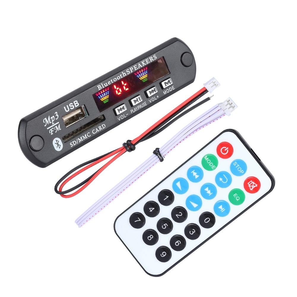 Bluetooth MP3 WMA Decoder Board SDM01BT+U-DX 4 Colors Screen Bluetooth 5.0 FM APE FLAC Decode Board Module Support AUX, FM, USB, SD 12V Wirelss Audio Module with Remote Control