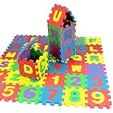 36 pcs 12x12cm/piece Alphabet Letters Puzzles EVA Foam Mat Math Numbers Counting Educational Toys Floor Tiles Camping Blanket For Childrens Baby Palying IQ Brain Teaser