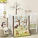 Bedtime Originals Friendly Forest Woodland Fitted Crib Sheet, Green/Brown/White