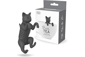 Genuine Fred, PURRTEA, Black Cat Reusable Silicone Tea Infuser, Black, Fun Gift for Tea Lovers, Clever Kitchen Gadget