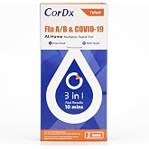 CorDx Flu A/B &amp; COVID-19, At Home 3-in-1 Rapid Test Kit, 2 Tests | Nasal Swab Self-Test, Easy-To-Use For Adults And Kids, EUA Authorized OTC, Results In About 10 Minutes