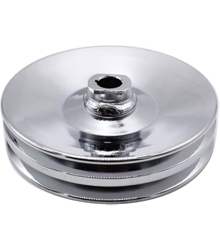 3-Piece Chrome Pulley Kit For SBC Chevy V8 (265-400ci) With Long Water Pump - Power Steering, Water Pump & Crankshaft