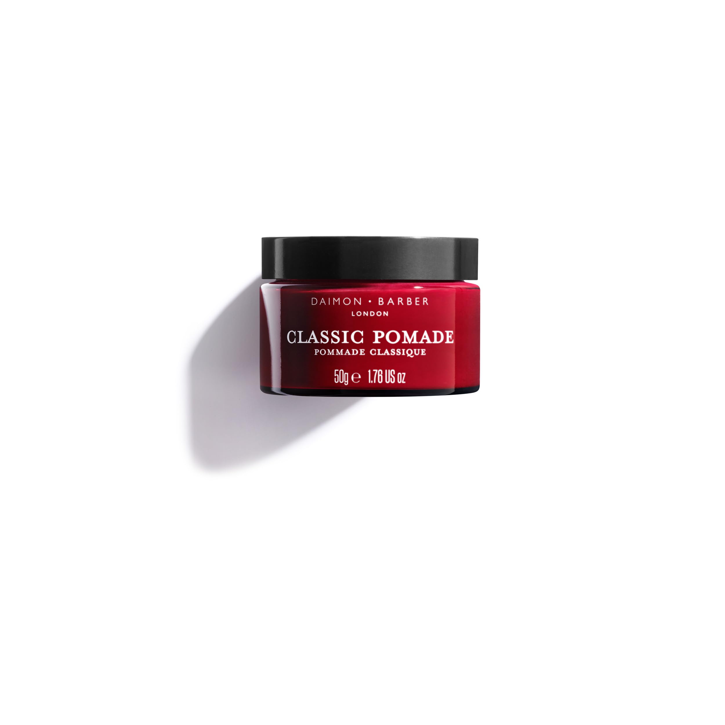 Daimon Barber Classic Oil Based Pomade, High Shine, Medium Hold Hair Styling Pomade for Men, for Comb Overs, Slick Backs and Pomps Coconut Oil Based for Increased Shine and Long Lasting Hold 50g
