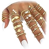 IFKM Gold Knuckle Rings Set For Women Vintage Stackable Joint Finger Midi Rings Dainty Cubic Zirconia Crystal Simple Twist Hollow Cute Rings Pack Jewelry Gift