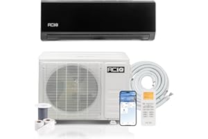 ACiQ 21 SEER2 Essentials 18000 BTU Comfortable Inverter Mini Split AC/Heating System, 1.5 Ton Black Wall Mount Ductless Heat Pump AC Unit, with 16ft Installation Kit | WiFi Control, 208/230V, R454B