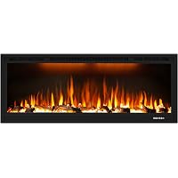 Dreamflame Electric Fireplace 42 inch, Recessed Wall Mounted Fireplace  Heater, Linear in-Wall Fireplace, Logs u0026 Crystal Options, 750/1500W, Black ( 42) : Amazon.ca: Tools u0026 Home Improvement
