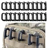 FansArriche 20 Pcs Multipurpose D-Ring Grimloc Locking for Molle Webbing with Gift Box (Black)