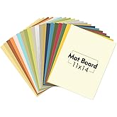Mat Board Center, 20 Pack 11x14 Uncut Matte Boards, Assorted Colors Backing Matt Boards for Frames, Prints, Photos, Crafts