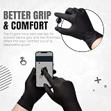 The Real Touch Black Nitrile Gloves Latex Free Powder Free 100 Count view 4