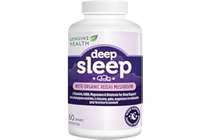 Genuine Health Deep Sleep – Natural Sleep Aid with Reishi, GABA, Melatonin & Magnesium – Fall Asleep Faster & Wake Up Refresh