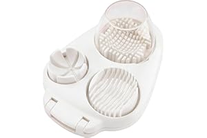 3 in 1 Boiled Egg Slicer, Manual Egg Slicer for Hard Boiled Eggs, 3 Slice Modes Chopper Cutter Stainless Steel Dicer, Kitchen