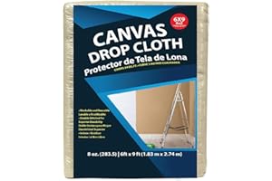 QUBA LINEN Premium Cotton Canvas Drop Cloth - 8 oz, 6x9 ft - Perfect for Painting, Furniture & Floor Protection 6x9 (6x9)