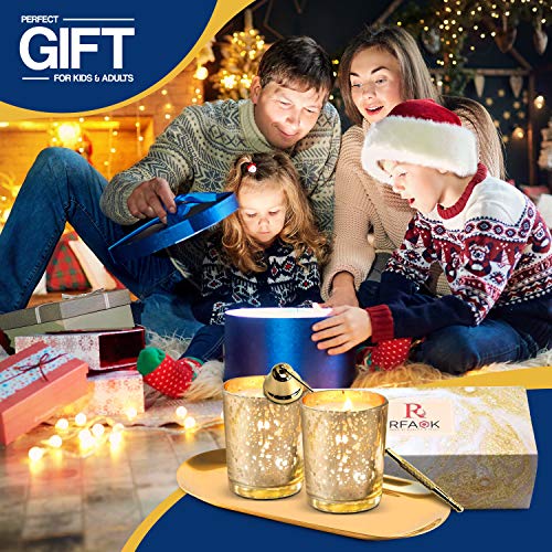 RFAQK Gold Votive Candle Holder with Metallic Plate and Candle Snuffer