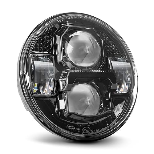 Upgraded 5-3/4 Inch LED Motorcycle Headlight Compatible with