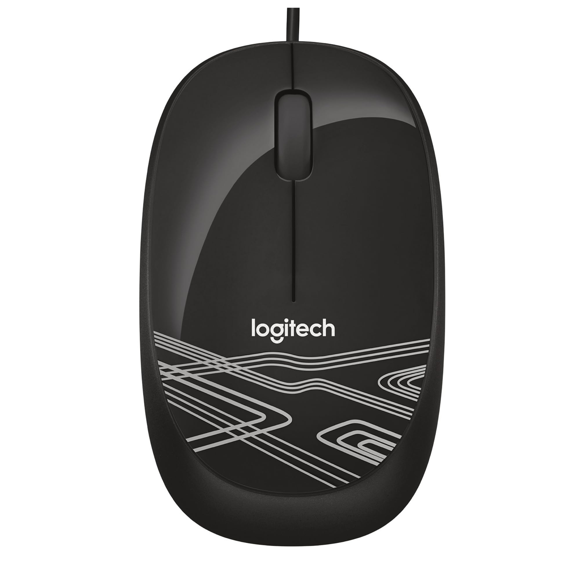 Logitech M105 Wired USB Mouse, 3-Buttons, 1000 DPI Optical Tracking, Ambidextrous PC / Mac / Laptop - Black