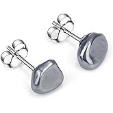 Turquoise Earrings, Natural Raw Turquoise Stud Earring with Stainless Steel Post, Handmade Turquoise Jewelry for Women Fashion Accessories