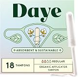 Daye Organic Tampons Regular 18ct Pesticide Free 100% Organic Cotton
