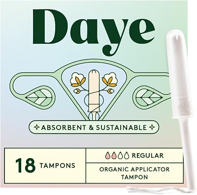 Daye Organic Tampons Regular 18ct Pesticide Free 100% Organic Cotton