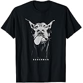 Playful Doberman Serving Attitude with a Tongue-Out Smirk T-Shirt