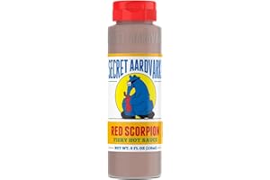 Secret Aardvark Red Scorpion Hot Sauce – Hottest Hot Sauce, Low Carb, Dairy Free, Spicy BBQ Sauce, Gluten-Free Hot Sauce & Marinade – 8 fl oz 1 Pack