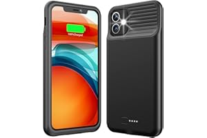 KKD Battery Case for iPhone 11, Ultra-Slim 6000mAh Rechargeable Extended Charging Case, Portable Full Protective Charger Case Compatible with iPhone 11-(6.1 inch) Black