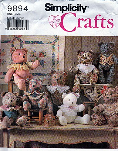 Stuffed Decorative Bear in Two Sizes, Simplicity 9894 Sewing Pattern
