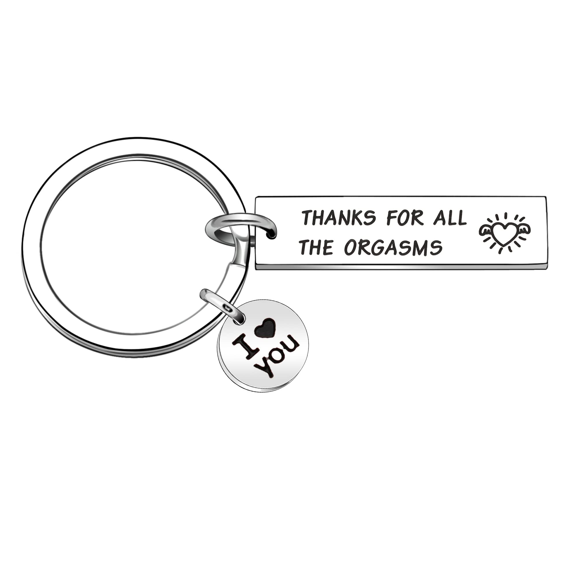 Gift for Couples Valentines Present Thanks for All The Orgasms Love Gift for Wife Husband Keyring Keychins for Her And Him Anniversary Present