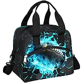 3D Light Rugby Boys lunch Tote Box Leakproof Insulated Cooler Bag & Meal Prep Kids Lunch Bags with Removable Shoulder Strap For School Picnic Hiking Work Travel