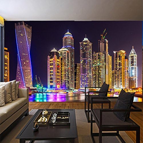 3D Photo Wallpaper Dubai Night View City Building Wall Mural Wallpapers Home Decor Living Room Background Wall Painting150cmx100cm