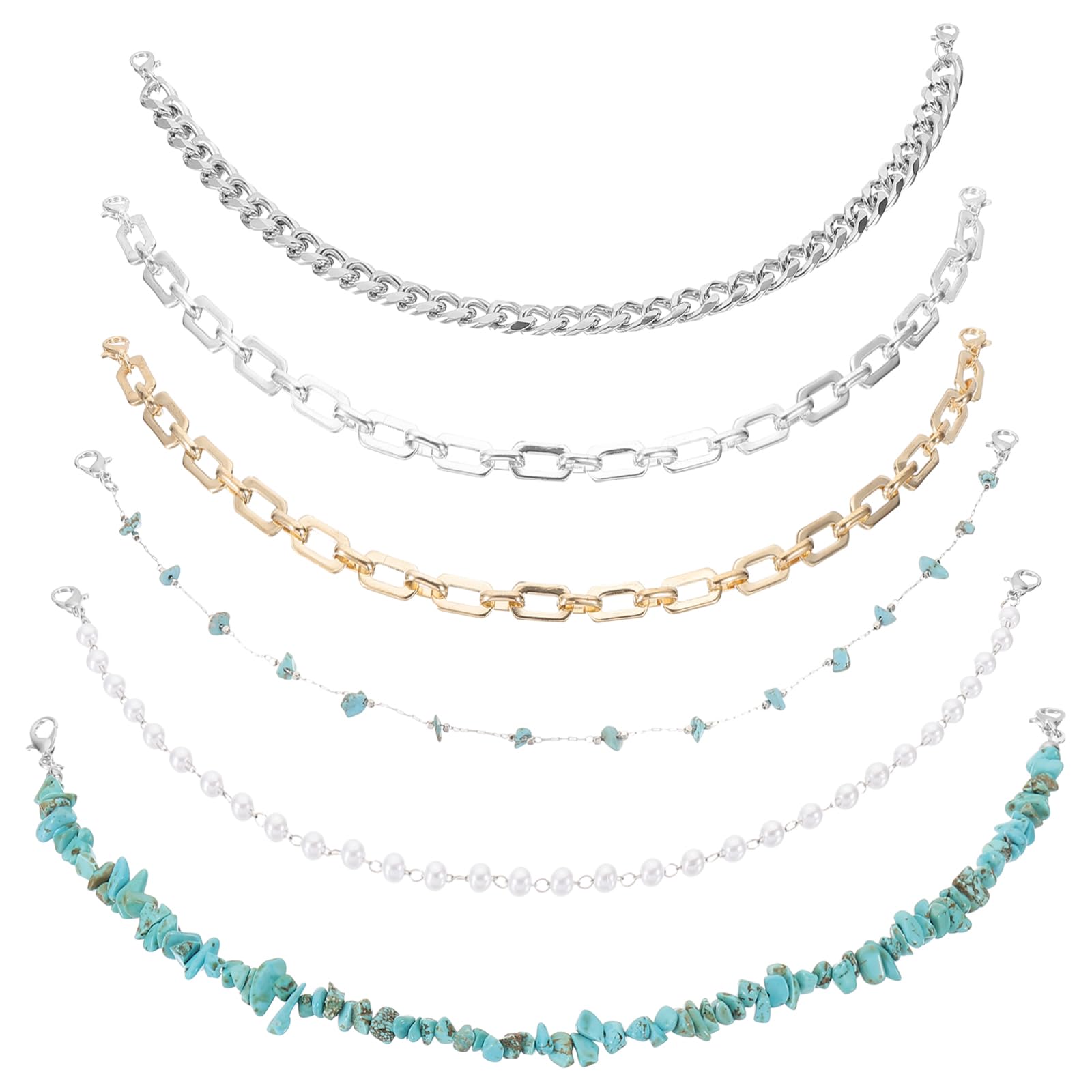 PATIKIL Trucket Hat Chains, 6 Pack Bill Decoration Trucket Hat Charm DIY Metal Chains for Mesh Baseball Cap Accessories