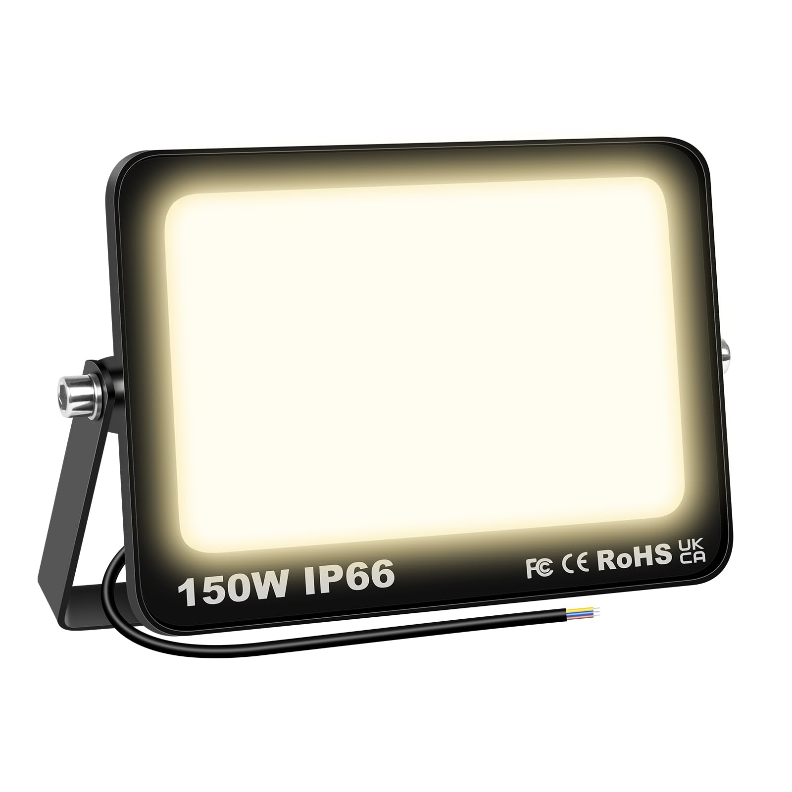 SKYWORLD 150W Outdoor LED Flood Light, 15000 Lumens Super Bright LED Floodlights, IP66 Waterproof Security Lights, 3000K Daylight Warm White for Garden Yard Backyard Garage Lawn Patio Warehouse