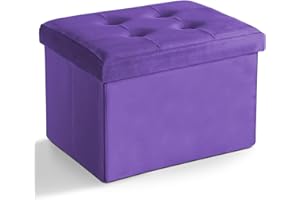 Storage Ottoman Folding Foot Stool Velvet Foot Rest with Padded Modern Ottoman with Storage for Living Room Puppy Step Stool 