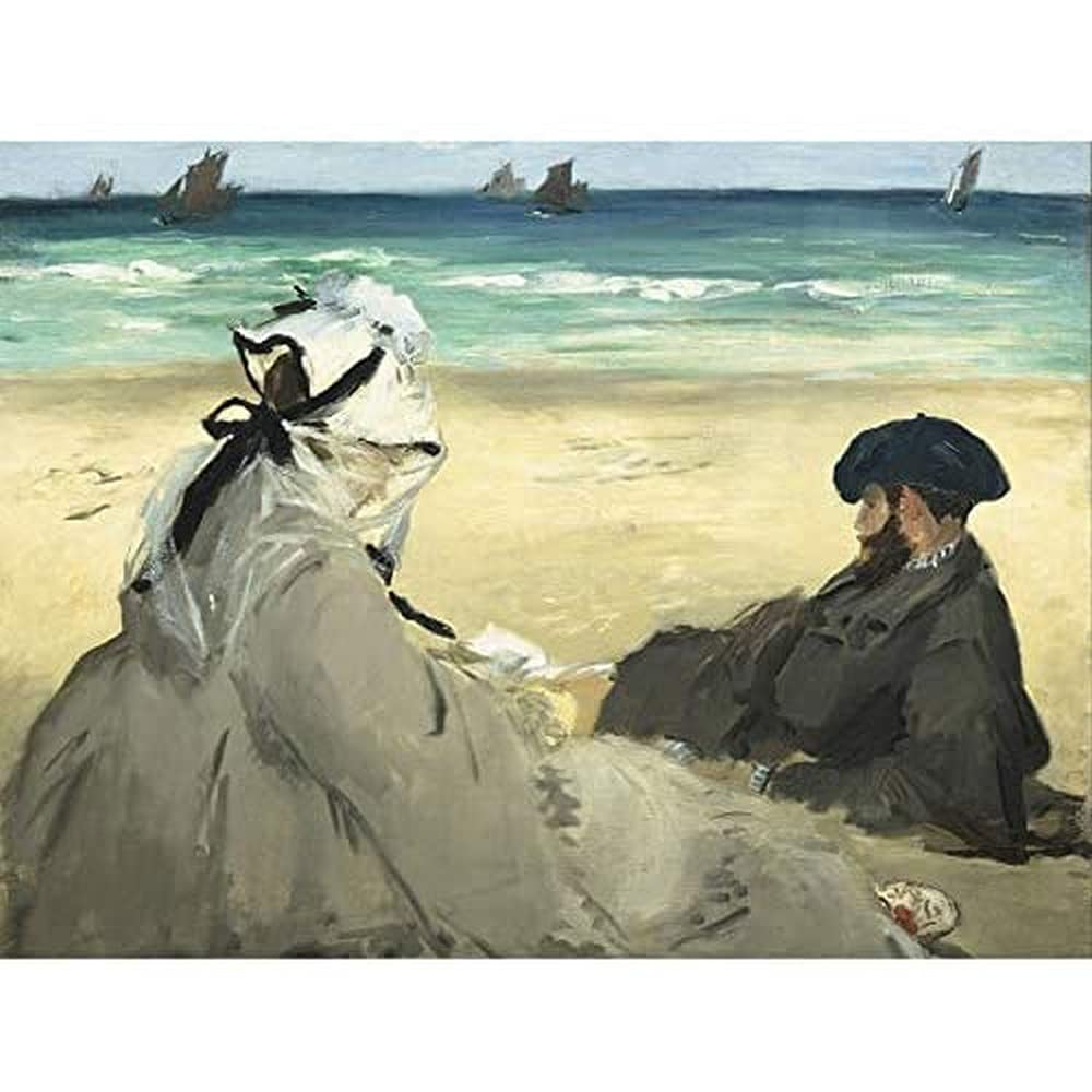 Edouard Manet On The Beach Art Print Canvas Premium Wall Decor Poster Mural