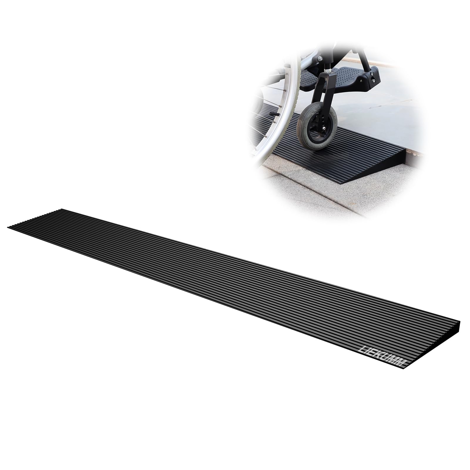 LIEKUMM Wheelchair Ramp 1.5 cm Height, 650 kg Load Capacity Non-Slip Threshold Ramp, Ramps for Wheelchairs, Mobility Scooters, Electric Wheelchairs, Bicycles, Wheelchair Ramps for Doorways, Steps