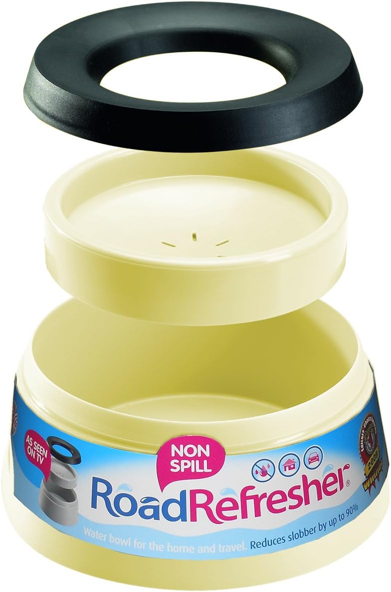 Prestige Road Refresher Non Spill Pet Water Bowl, L, Cream BigaMart