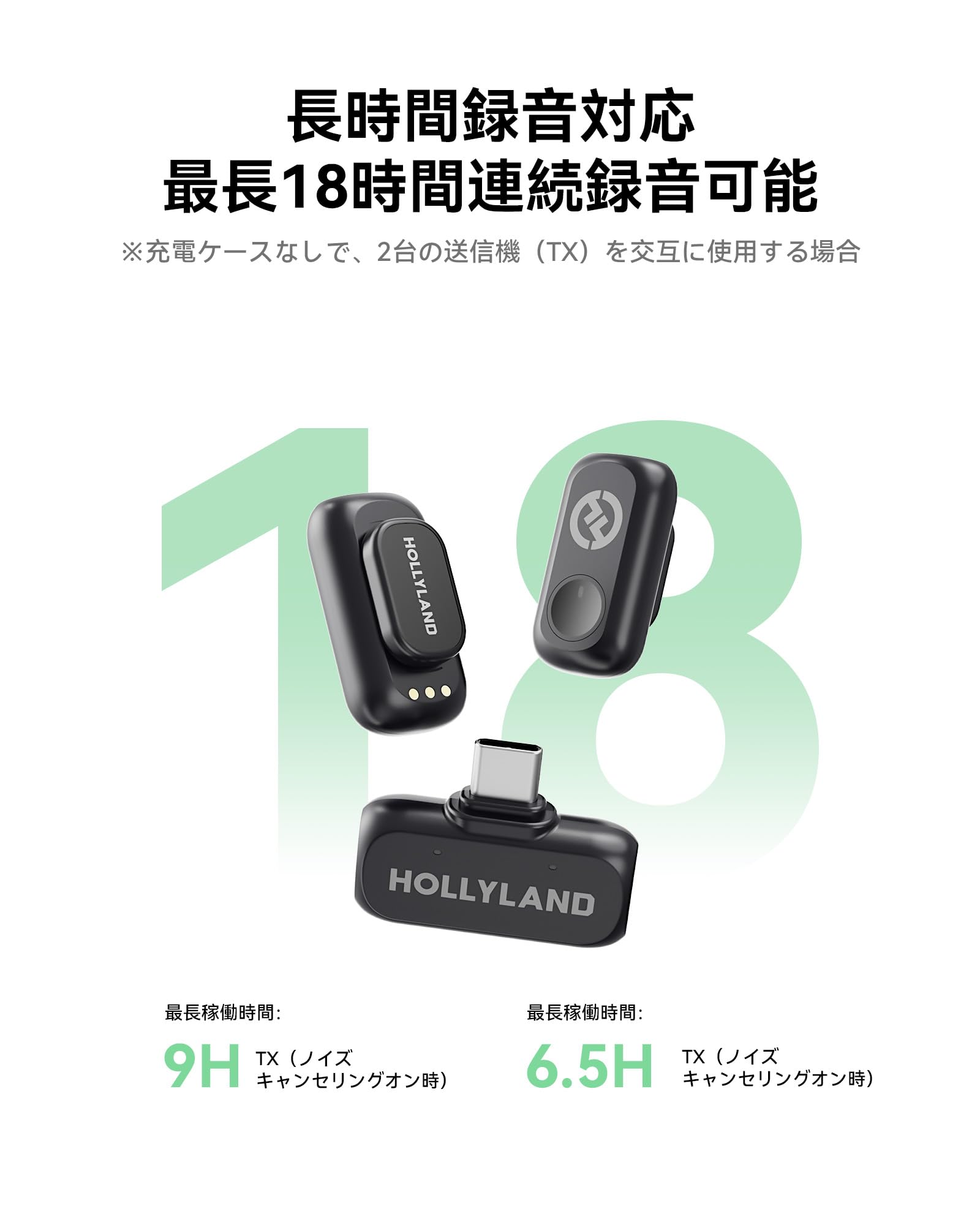 Hollyland Lark A1 Mini Duo Wireless Lavalier Mikrofon für iPhone 15/16/17 & Android,Kabellos Mini Microphone mit EQ&Hall, 6-stufiger Gain-Regelung für die YouTube Podcast Video und Vlog-Erstellung. 4