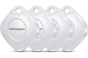 KINDEEP Tracker Air Tag-4 Pack: Smart GPS Tracker Work with Apple Find My (iOS only), Luggage Tracker Tag Keys Finder for Suitcases Bags Dog Pets, Locator Tracking Device for Travel Home Outdoor Hiking