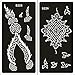 Xmasir Pack of 10 Airbrush Henna Tattoo Stencil for Women Hand Finger Face Body Painting Kids Glitter Tattoo Templates 18 X 8.5cm (2)