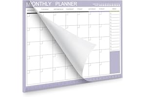 Phyxin Undated Planner, 54 Sheets Blank Calendar, 11.2" x 8.3" Monthly Calendar Planner, Tear Off Undated Monthly Planner with Memo for Women, Students, Teachers, Purple
