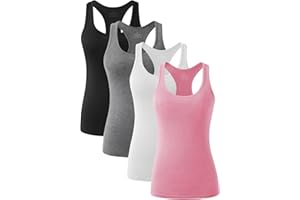 ROSYLINE Racerback Tank Tops for Women Workout Yoga Tanks Cami with Scoop Neck Activewear Undershirts 3-4 Pack