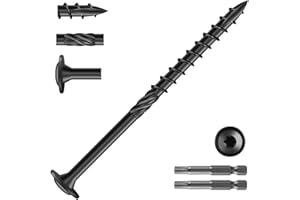 SG TZH #14 x 4 Inch Lag Screws (70Pcs) 2lb. Structural Wood Screw, Black, Carbon Steel, Washer Head, Rust Resistant epoxy Coated, T30 Star Bit
