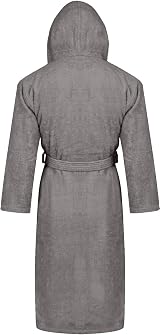 Adore Home 100% Cotton Terry Towelling Hooded Bathrobe Large Slate view 2